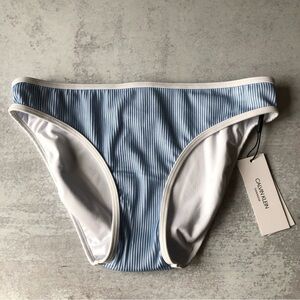 Calvin Klein Blue White Striped Bikini Bottoms  Size Small